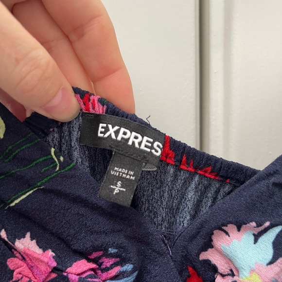 EXPRESS Small High Low Floral Dress (Navy Blue) - Picture 3 of 3